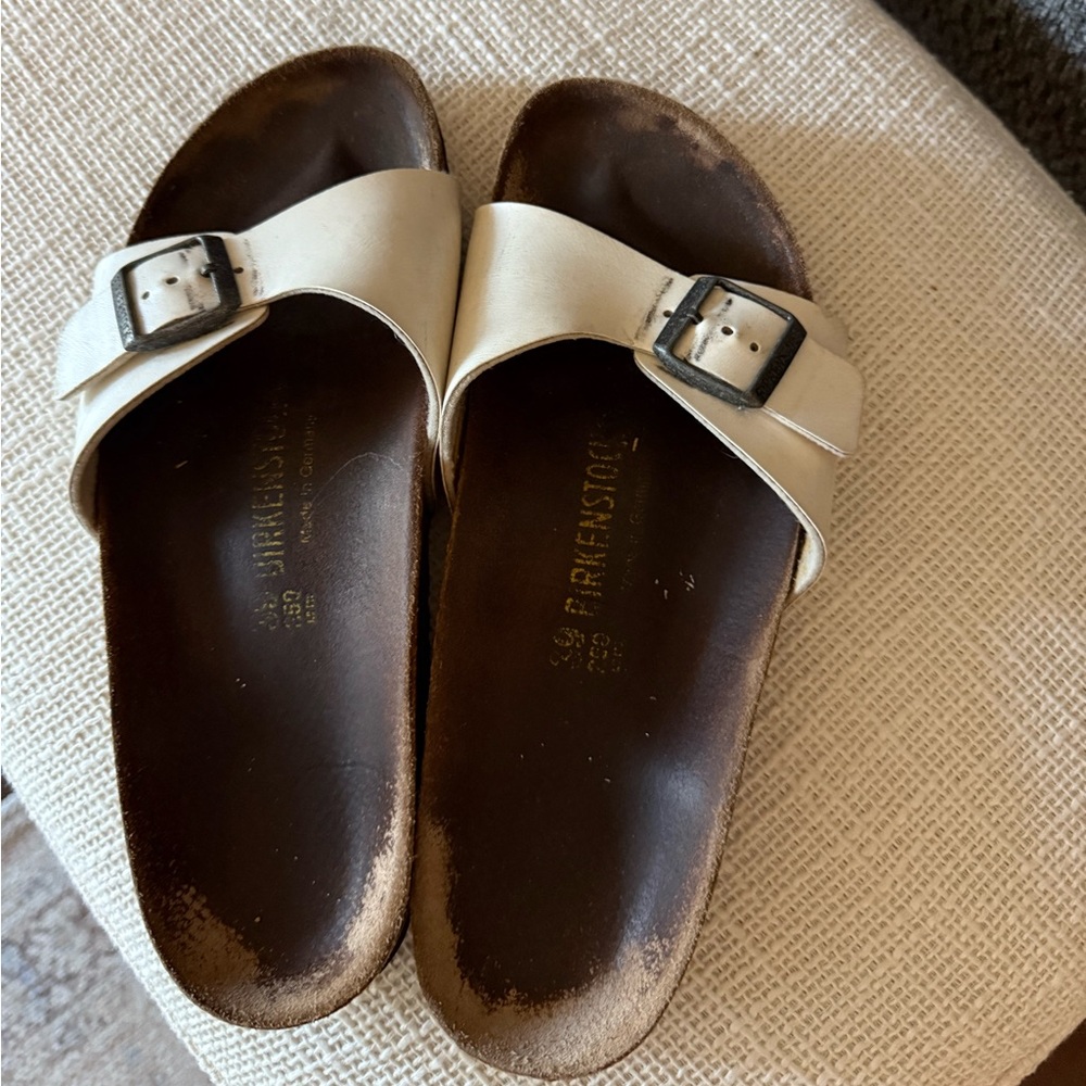 Birkenstock White Birko-Flor Madrid Women’s Sz 39